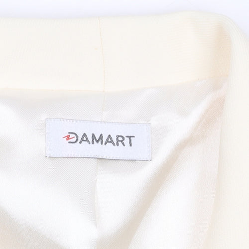 Damart Women’s Ivory Blazer Jacket Size 16 Single Breasted Notch Lapel