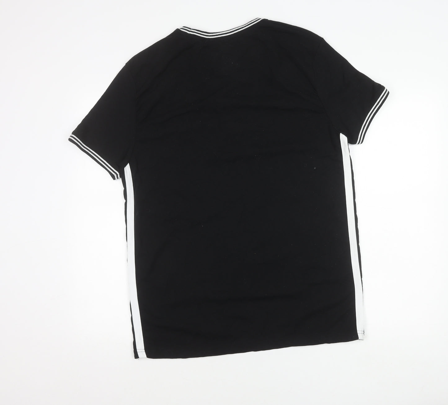 Brave Soul Men’s Black XL Crew Neck Short Sleeve Cotton T-Shirt