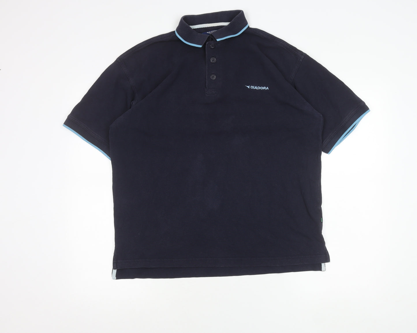 Diadora Men’s Blue Cotton Polo Shirt Size L Regular Fit