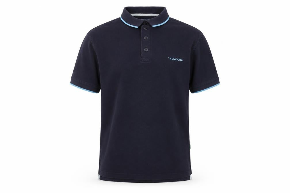 Diadora Men’s Blue Cotton Polo Shirt Size L Regular Fit
