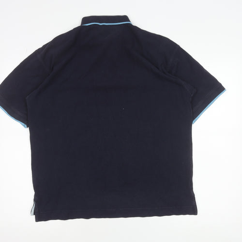 Diadora Men’s Blue Cotton Polo Shirt Size L Regular Fit