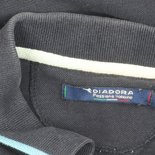 Diadora Men’s Blue Cotton Polo Shirt Size L Regular Fit