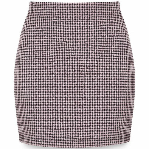 New Look Womens Pink Black Check Mini Pencil Skirt Size 8