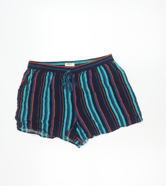 Papaya Womens Multicoloured Striped Sleep Shorts Size 12 Viscose
