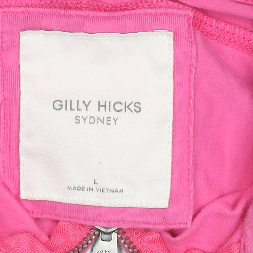 Gilly Hicks Women’s Pink 1/4 Zip Sweatshirt Size L Cotton Blend
