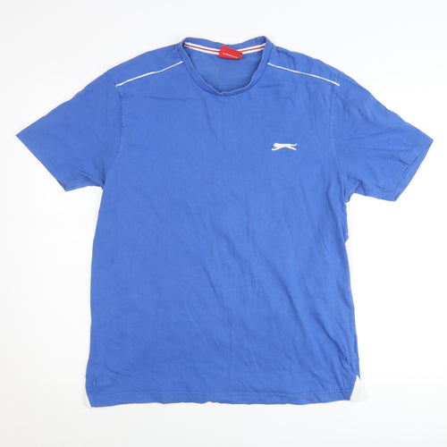 Slazenger Men's Blue Crew Neck Short Sleeve Cotton T-Shirt L