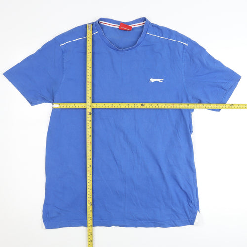 Slazenger Men's Blue Crew Neck Short Sleeve Cotton T-Shirt L