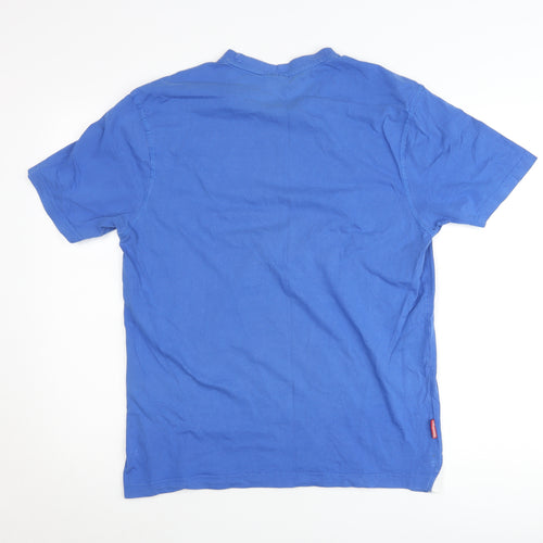 Slazenger Men's Blue Crew Neck Short Sleeve Cotton T-Shirt L