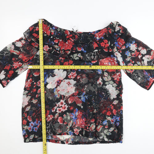 Next Womens Multicoloured Floral Off Shoulder Ruffle Blouse Size 14