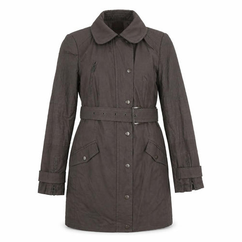 Next Womens Brown Trench Coat Size 6 Belted Long Sleeve Classic Workwear