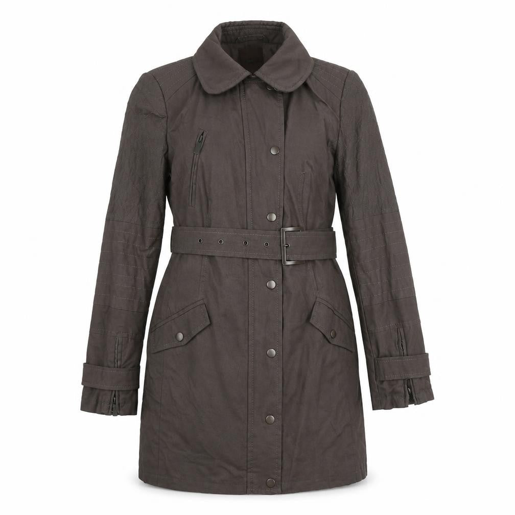 Next Womens Brown Trench Coat Size 6 Belted Long Sleeve Classic Workwear