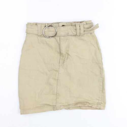 PrettyLittleThing Women Beige Size 4 High Rise Short Skirt