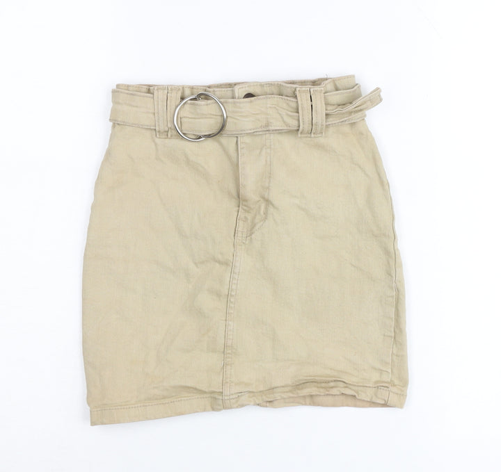 PrettyLittleThing Women Beige Size 4 High Rise Short Skirt