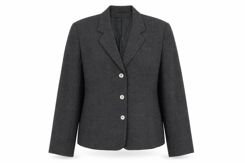 Front view of Alexon Women’s Grey Wool Blend Blazer UK 14 Classic Work Jacket