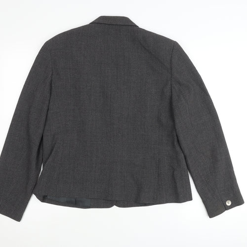 Alexon Women’s Grey Wool Blend Blazer UK 14 Classic Work Jacket