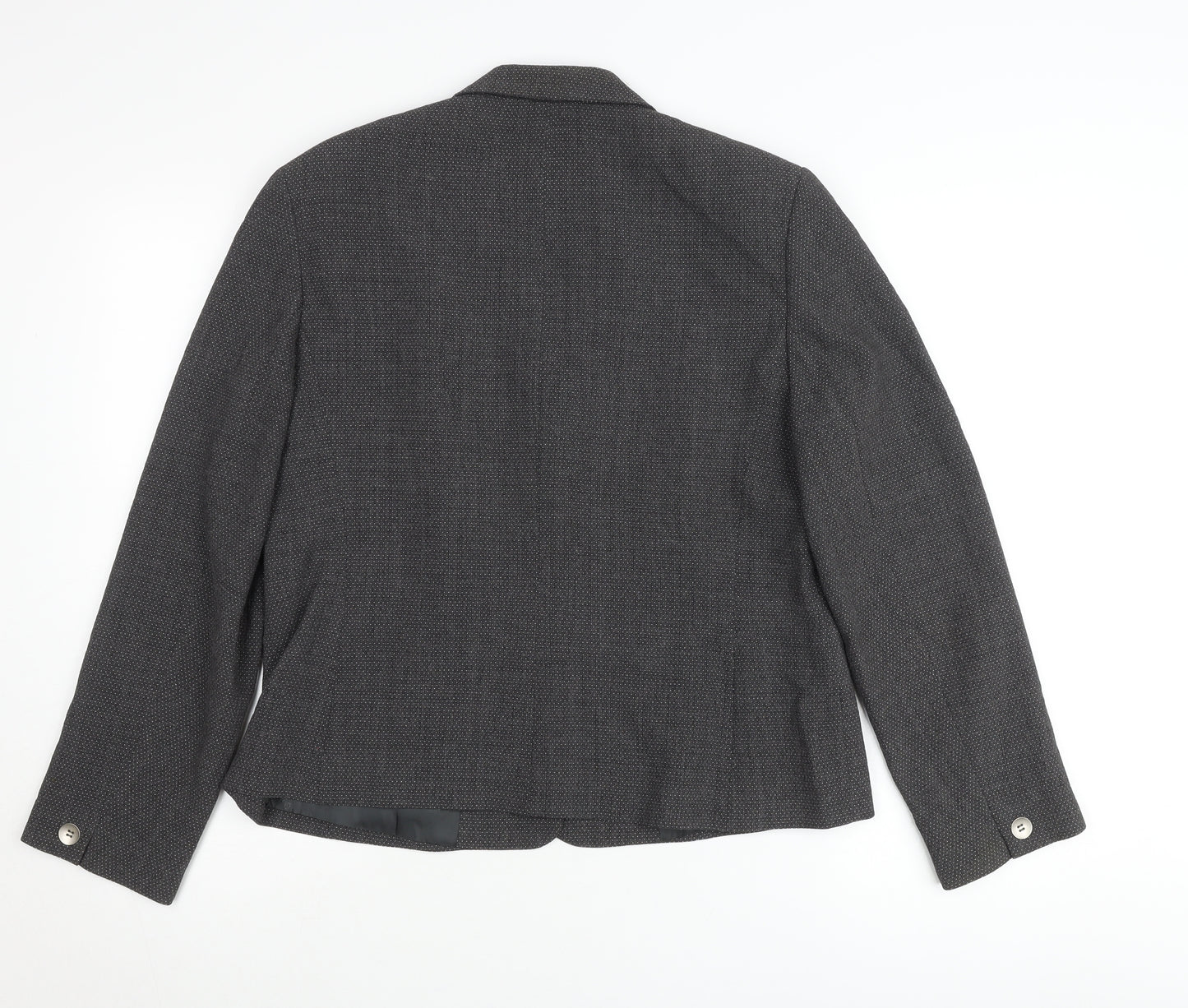 Alexon Women’s Grey Wool Blend Blazer UK 14 Classic Work Jacket
