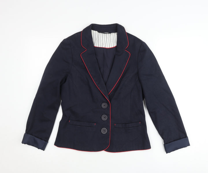 New Look Women's Blue Blazer UK 12 Regular Fit Tailored Jacket