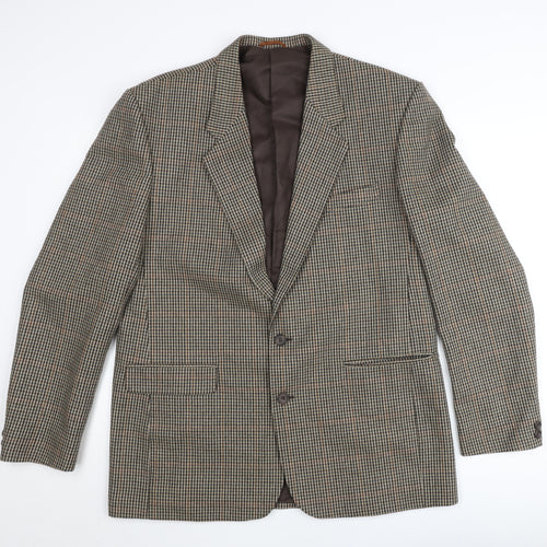 Burton Men's Brown Check Wool Blazer Jacket Size 42 Long
