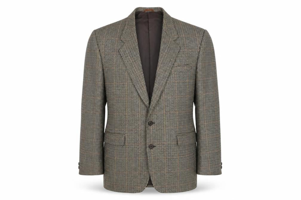 Burton Men's Brown Check Wool Blazer Jacket Size 42 Long