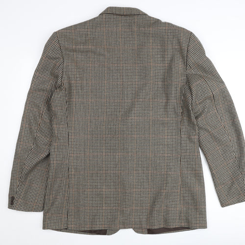 Burton Men's Brown Check Wool Blazer Jacket Size 42 Long