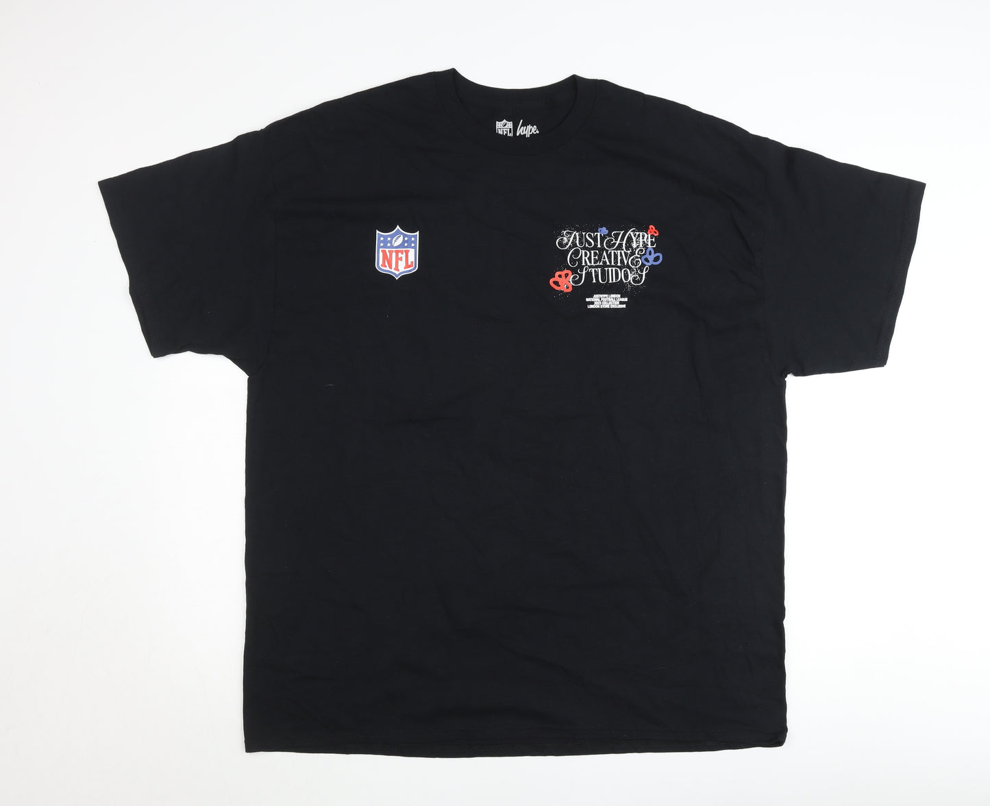 Hype NFL Men’s Black 2XL Short Sleeve Crew Neck Graphic T-Shirt