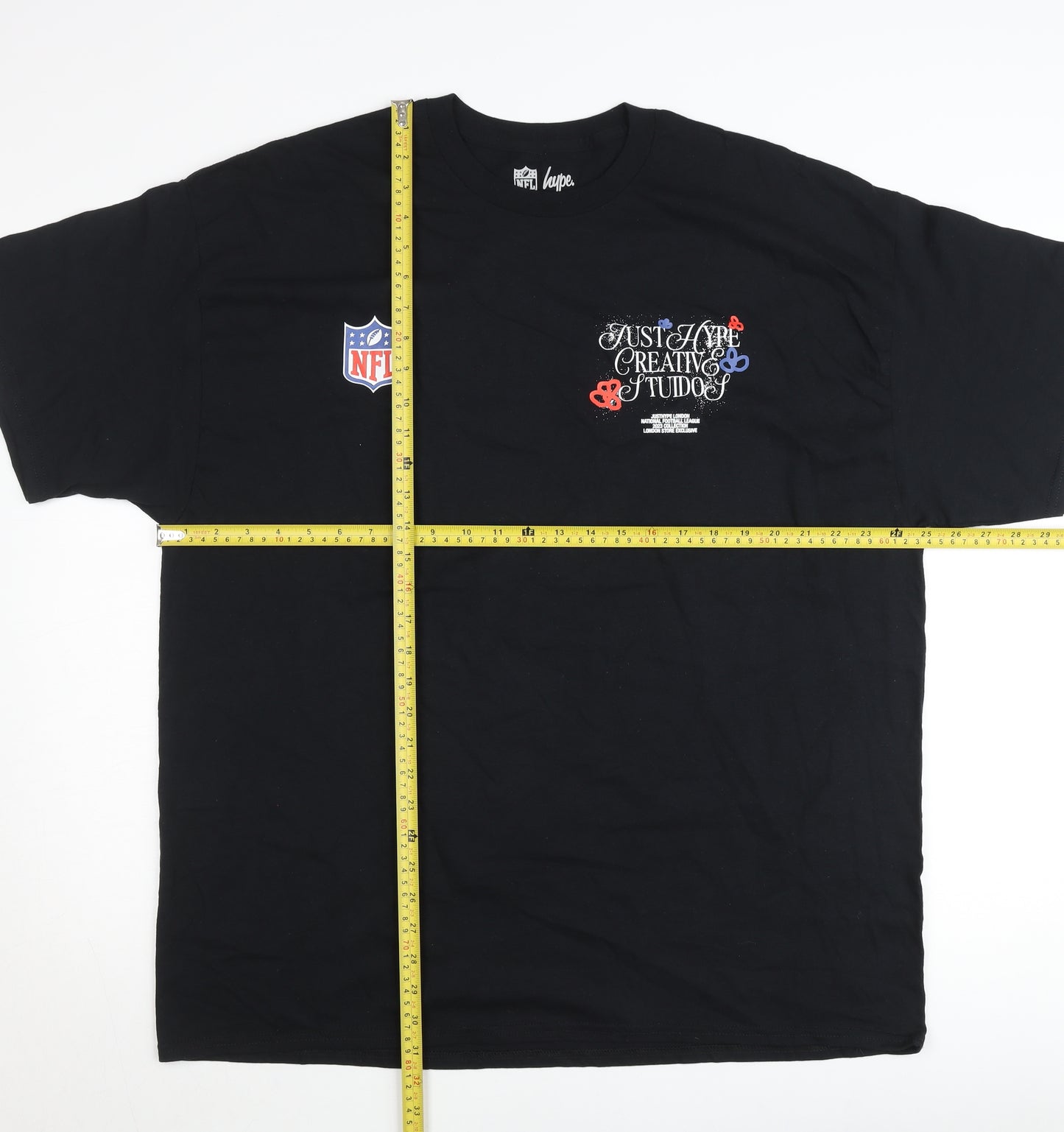Hype NFL Men’s Black 2XL Short Sleeve Crew Neck Graphic T-Shirt