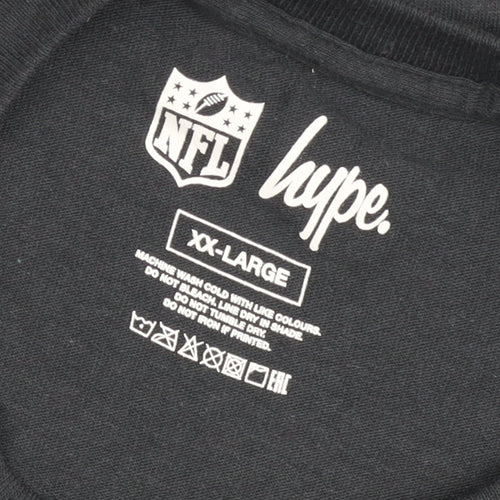 Hype NFL Men’s Black 2XL Short Sleeve Crew Neck Graphic T-Shirt