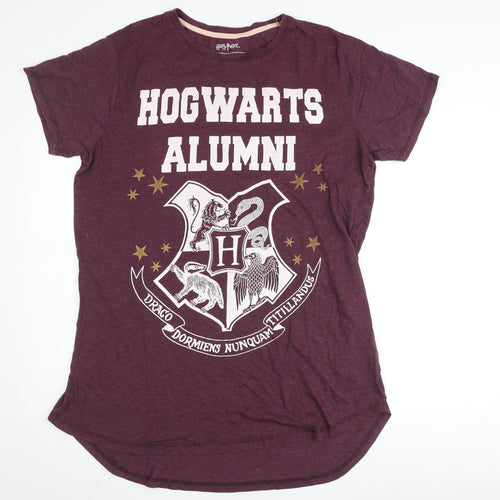 Harry Potter Womens Purple L T-Shirt Hogwarts Alumni Short Sleeve