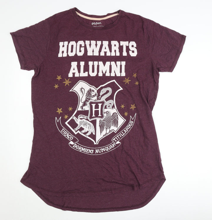 Harry Potter Womens Purple L T-Shirt Hogwarts Alumni Short Sleeve
