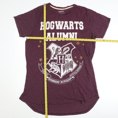 Harry Potter Womens Purple L T-Shirt Hogwarts Alumni Short Sleeve