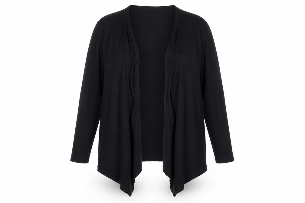 Design History Women's Black Size 16 Open Cardigan Lightweight Viscose Blend