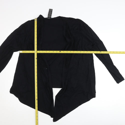 Design History Women's Black Size 16 Open Cardigan Lightweight Viscose Blend