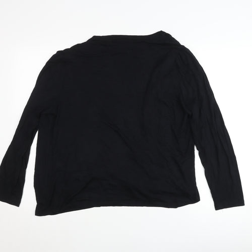 Design History Women's Black Size 16 Open Cardigan Lightweight Viscose Blend