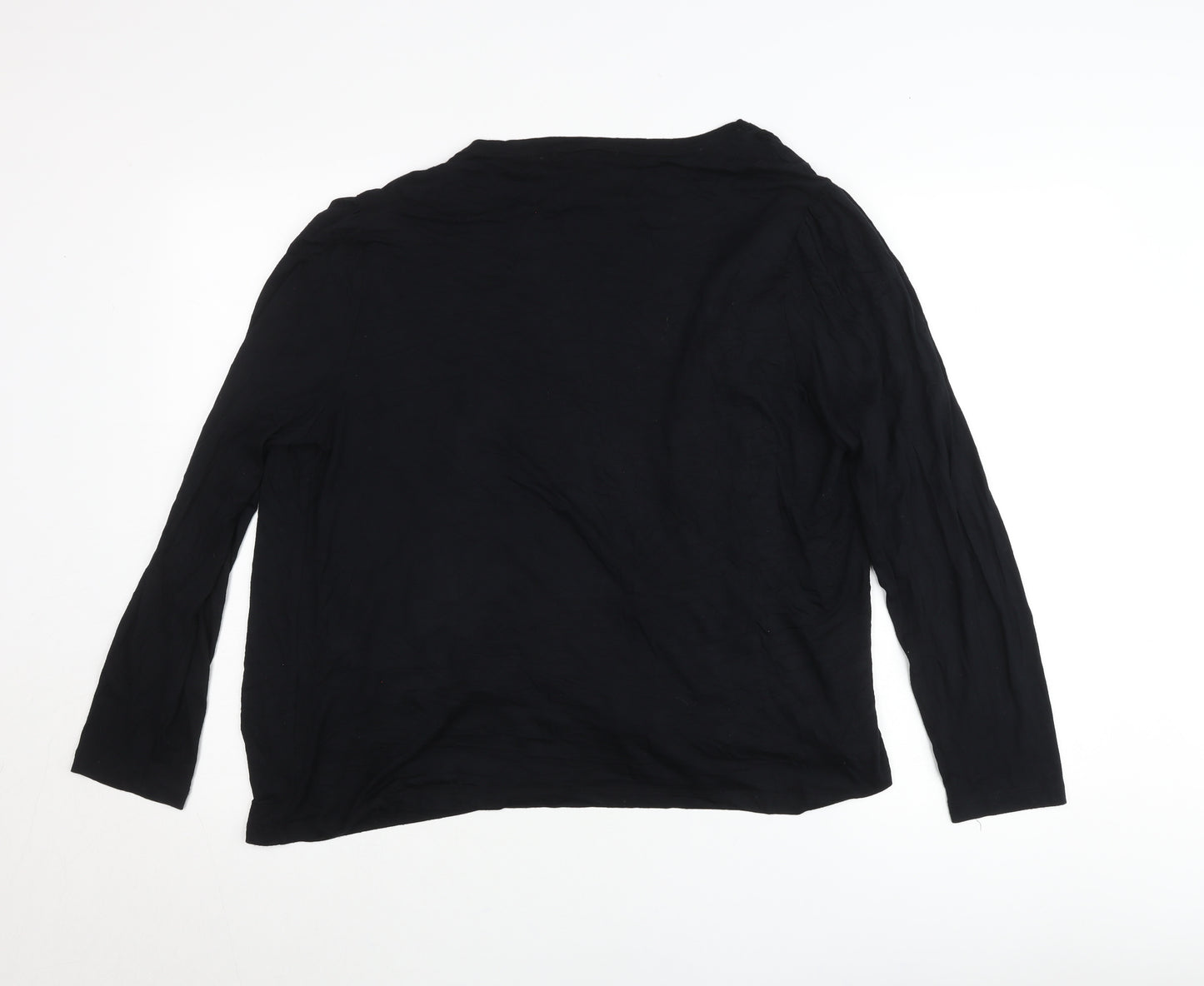 Design History Women's Black Size 16 Open Cardigan Lightweight Viscose Blend