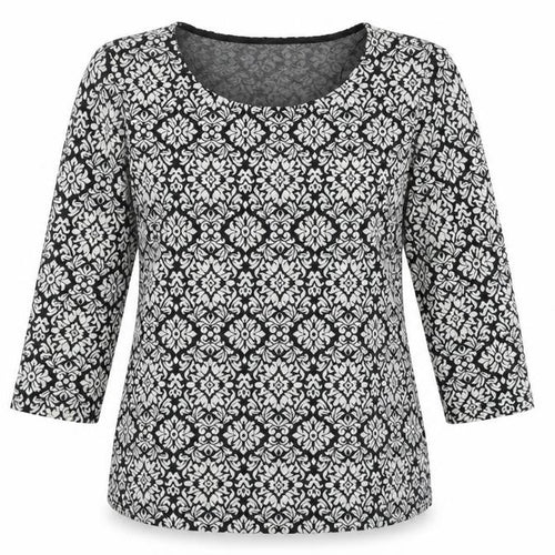 Monsoon Women’s Black Geometric Knit Tunic Blouse UK 12