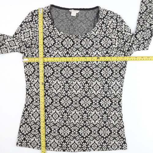 Monsoon Women’s Black Geometric Knit Tunic Blouse UK 12