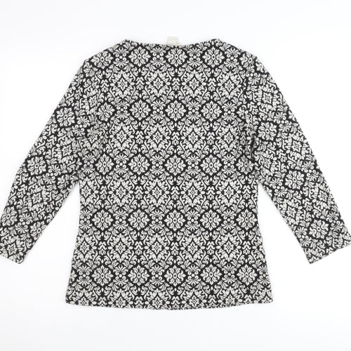 Monsoon Women’s Black Geometric Knit Tunic Blouse UK 12