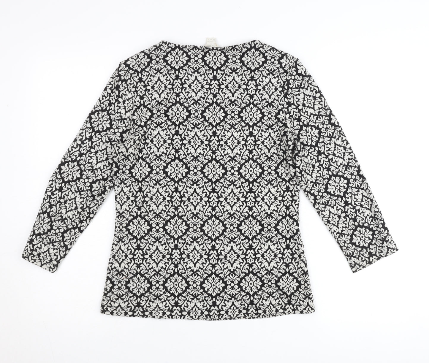Monsoon Women’s Black Geometric Knit Tunic Blouse UK 12