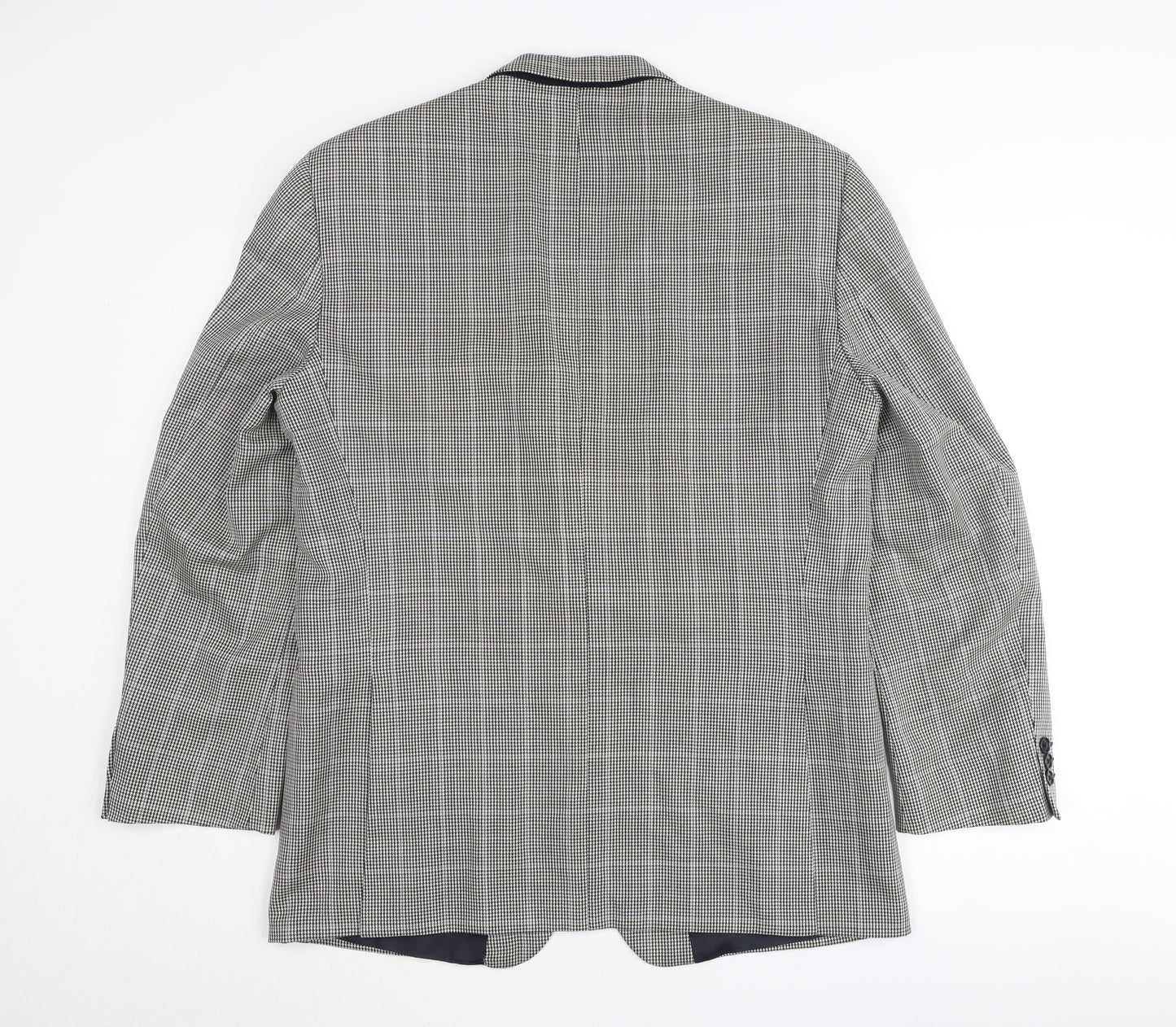 St Michael Mens Grey Wool Check Blazer Jacket 42R Regular