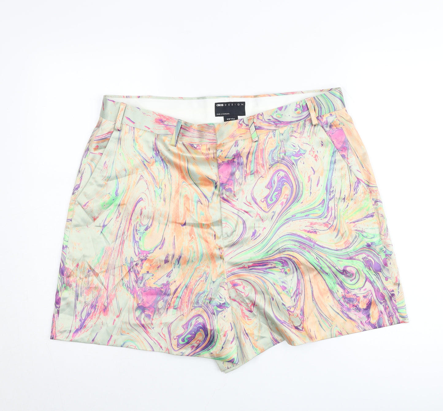 ASOS DESIGN Womens Multicoloured Size 20 High Rise Chino Shorts