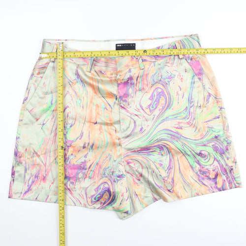 ASOS DESIGN Womens Multicoloured Size 20 High Rise Chino Shorts