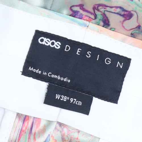 ASOS DESIGN Womens Multicoloured Size 20 High Rise Chino Shorts