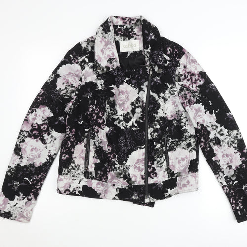 Kaliko Womens Multicoloured Floral Biker Jacket Size 14