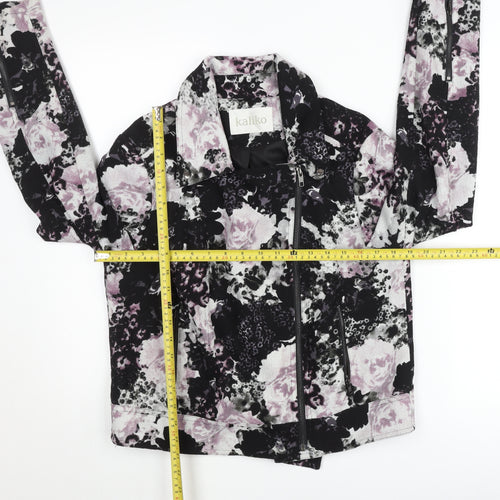 Kaliko Womens Multicoloured Floral Biker Jacket Size 14