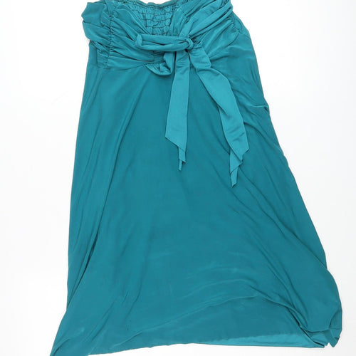 New Look Women’s Blue Slip Dress 12 Ruched Bow Detail Summer Holiday