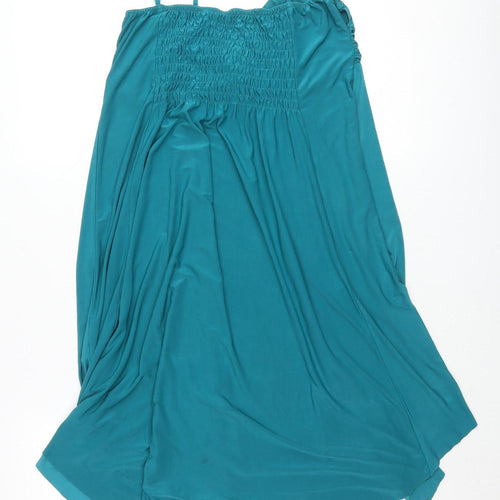 New Look Women’s Blue Slip Dress 12 Ruched Bow Detail Summer Holiday