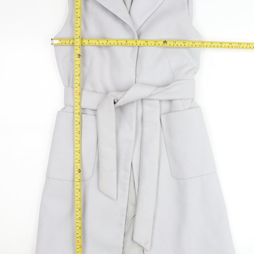 Topshop Women’s Grey Sleeveless Belted Waistcoat UK 6