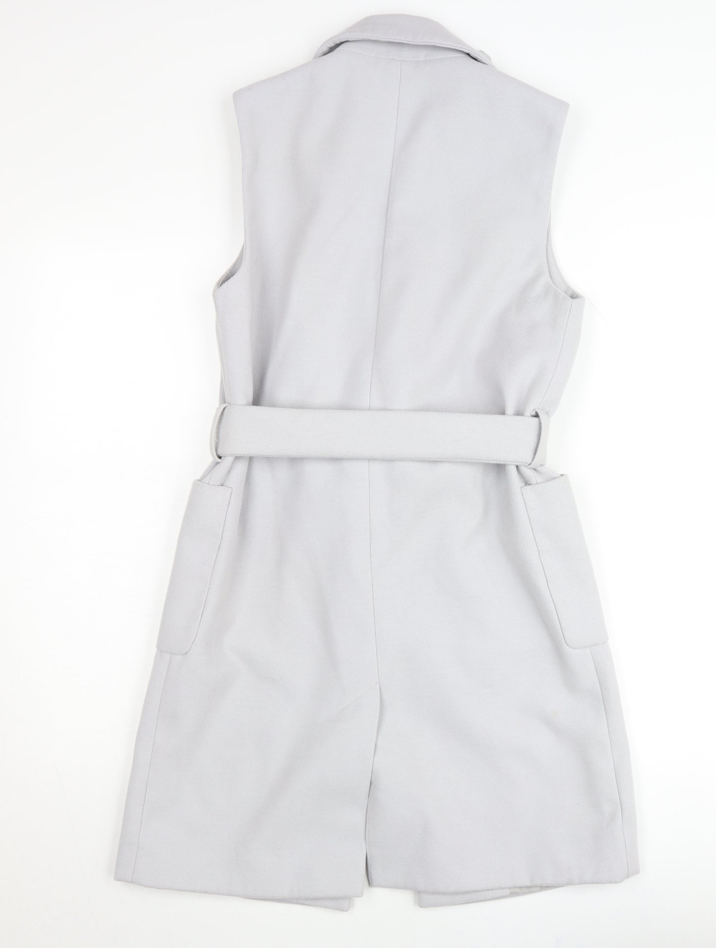 Topshop Women’s Grey Sleeveless Belted Waistcoat UK 6
