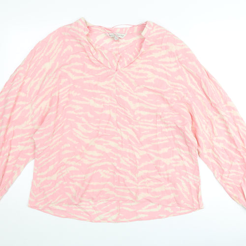 F&F Women’s Pink Animal Print Viscose Tunic Blouse UK 16
