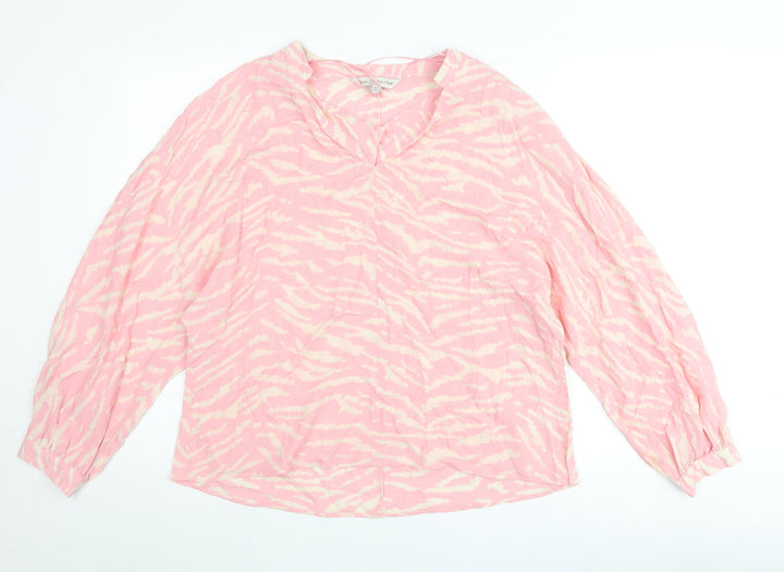 F&F Women’s Pink Animal Print Viscose Tunic Blouse UK 16
